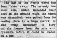 Article describing the Ferris Wheel Removal.