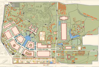 A map illustrated in a vintage fashion